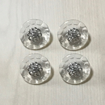 ○再販なし○ ●20㎜● ANTIQUE CLEAR SILVER BUTTON CABOCHONS PARTS