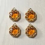 GOLD ORANGE DESIGN CHARM BEADS PARTS