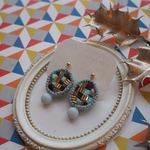 【11/27再販】チョコレートミント【刺繍のピアス/イヤリング】
