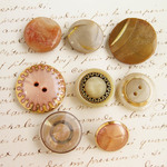 ■バラエティー■8個入■15-23mm■ビンテージボタン ( ブラウンベージュ系 ) [1289] アクセサリーに!!