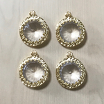 GOLD CLEAR DESIGN CHARM BEADS PARTS