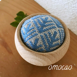【再販】こぎん刺しのピンクッション✳︎まつかさ✳︎みずいろ