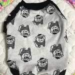 ベレー帽パグさんラグランTシャツ（黒）