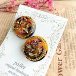 べっ甲×お花のピアス、イヤリング