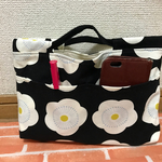 再販・お花柄バックインバック。
