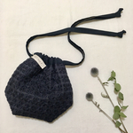 ✳︎新色✳︎刺繍の巾着バッグ《ネイビー》
