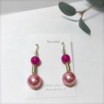 Pink czech glass pierceorearring
