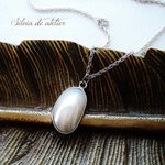 ＜限定数のみ＞大粒　シェルパール　シルバーロジウムチェーンネックレス