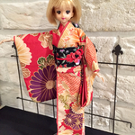 簡単着付け振袖セット 縮緬花柄帯