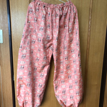 着物リメイク  正絹紬のモンペパンツ  絣柄