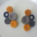 まる×５　ピアス、イヤリング「mustard yellow」