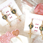 黒バラクロス♡ピアスorイヤリング