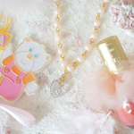 〔在庫残り1点！〕テディベアのミルキーピンク♡パールネックレス
