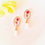 再販×3♪かすみ草とホワイトタッセルのイヤリング/ピアス