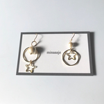 ¥800→¥300コットンパールと星のアシメピアス