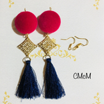 handmade タッセル秋冬ピアス🍁