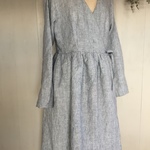 送料無料 リネンのカシュクールワンピース