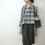 ★再販ラスト★厚手ウール変形プルオーバー（グレー×ライトグレー）