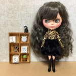 リカちゃん　ブライス   ドッキングワンピース レオパード ファー