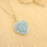 無原罪の聖母メダイのネックレス（blue）