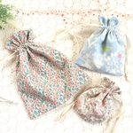【Christmas企画♪】＊　リバティ巾着セット ＊