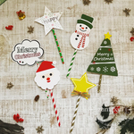 ✳︎ クリスマス の フォトプロップス  ✳︎　ポップなサンタとゆきだるまくん  6本セット