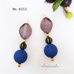 No.A253 大人ブルー▸︎▹︎アンティークピアス / イヤリング