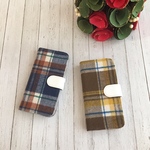 手帳型起毛ふんわりチェックiPhoneケース