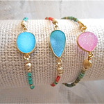 Druzy Beach Bracelet---sea blue druzy