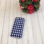 起毛ギンガムチェック ブルー iPhoneケース