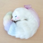 再販なし♪♪メルヘン♡レトロなオコジョちゃん(白) ～ふわふわスヤスヤ夢オコジョversion～