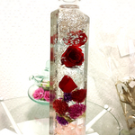 赤薔薇×シルバー♡カラフルフラワーインテリア ハーバリウム♡ハート瓶♡プレゼントにも♡