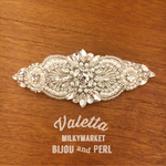  700♡thanks【ビジュービッグバレッタWhite】ビジュー  パール バレッタ ヘアアクセ ヘアピン 結婚式  ウエディング Wedding  ボンネ  ストーン 