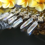 【限定後1個】ロータス（蓮の花）とコスモオーラー水晶925シルバーピアス
