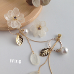 2way♬  氷のような白紫陽花のゆらゆらピアス   イヤリング