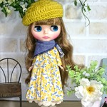 No.1087  バターカップ(キンポウゲ)柄ワンピ