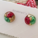 明日まで価格🌸大人特別カラーのドライフラワー🌸チタンピアス🌸イヤリング