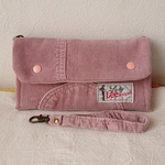 ▲new▲ピンクコーデュロイのシンプル長財布