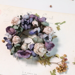 布花　あじさいとバラのブローチ
