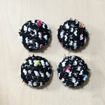 TWEED BLACK WHITE MULTICOLOR CABOCHONS