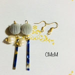 handmade コットンパール秋冬ピアス🍂