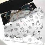 パンくんのめがね拭き・モノクロパン柄