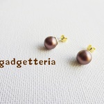 ベルベットブラウンの一粒ピアス/イヤリング