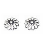 (200個) ビーズキャップ 9mm 菊座 透かし座金 花座 - ホワイトシルバー