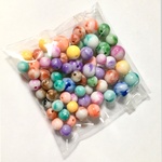 (JA0406) 30g アクリル水彩画風ビーズ(8ー12mmミックス )