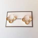 ¥800→¥500ハーフサークル×ビーズ個性的フープピアス