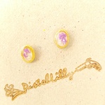 No.6570 送料込♥金縁オーバルピアス
