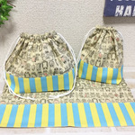 ふくろうさんのランチ3点セット♪ポップストライプ♪入園入学に♪