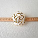 ◆水引◇梅の帯留め◆金 白◆