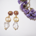 ワイヤー薔薇のクリスタルピアス/イヤリング